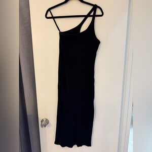 Aerie One Shoulder Black Dress